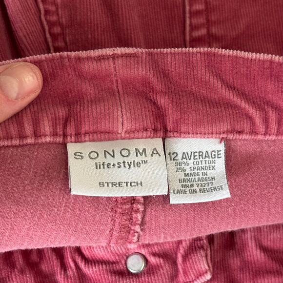 Sonoma Pants Womens 12 Pink Corduroy Academia Twee Soft Girl‎ Book Smart Dusty - Picture 8 of 9